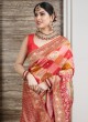 Checks Banarasi Silk Sare In Multi Color